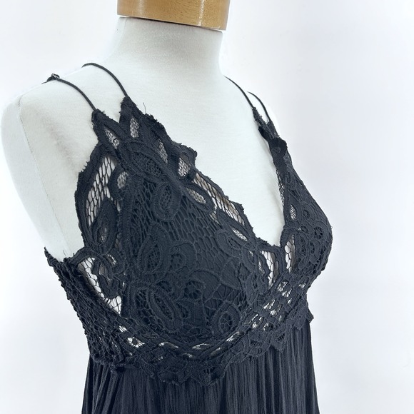 FP One Women Lace Slip Dress M Black Lacey Goth Whimsigoth Fairy Grunge Coquette - Picture 8 of 9